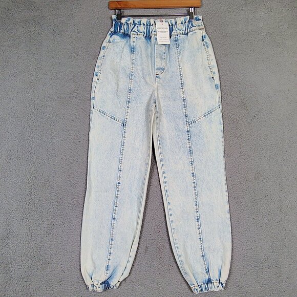 Skies Are Blue Denim - Skies Are Blue Jeans Women Small Blue Denim Elastic Waist Tapered Leg Jogger NWT